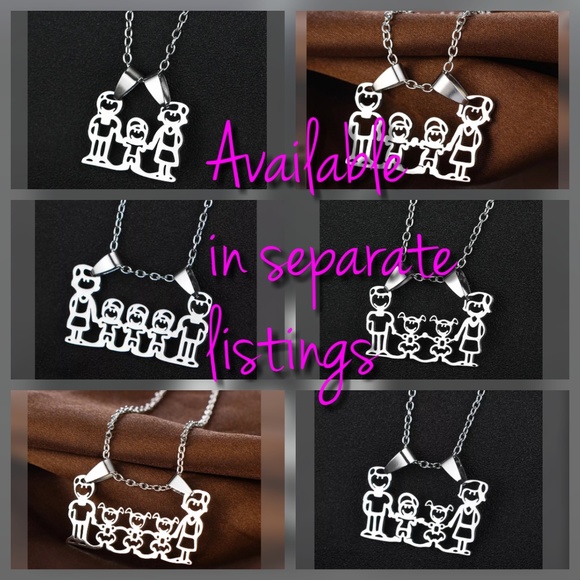 Mom, Dad + 1 Girl Pendant Necklace - Picture 2 of 3